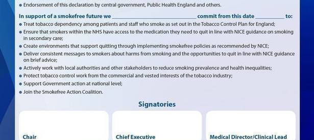 Launch of NHS Smokefree Pledge