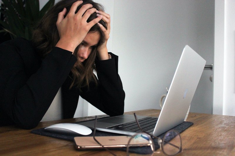 Woman stressed at work