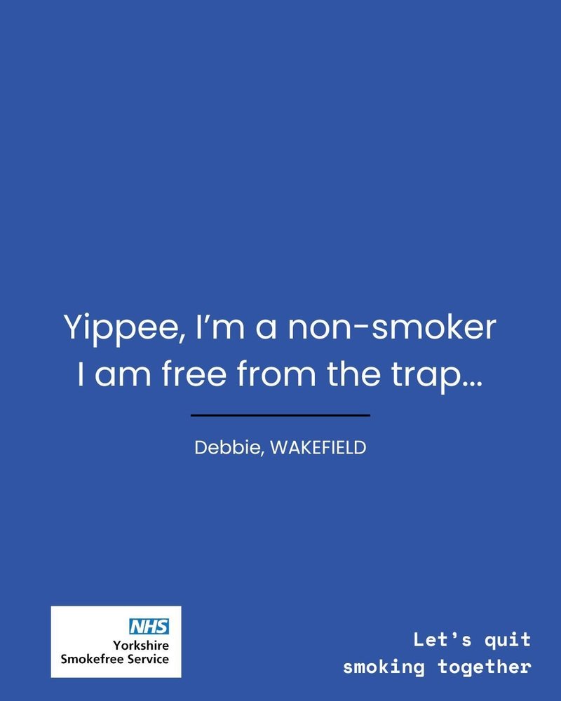 Supporting image for Yippee – I'm a non-smoker! A mantra by Yorkshire Smokefree client Debbie